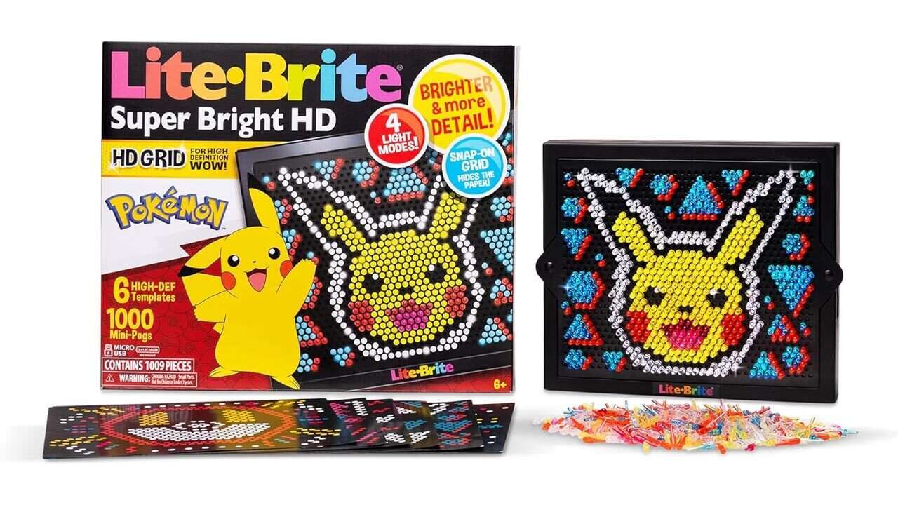 AIWithWords - "Get your hands on a Pokémon-themed Lite-Brite featuring Pikachu for just $18.74 at Amazon! This nostalgic toy lets you create art with multi-colored pegs and comes with 6 HD Pokémon templates. #Pokemon #LiteBrite #Nostalgia"