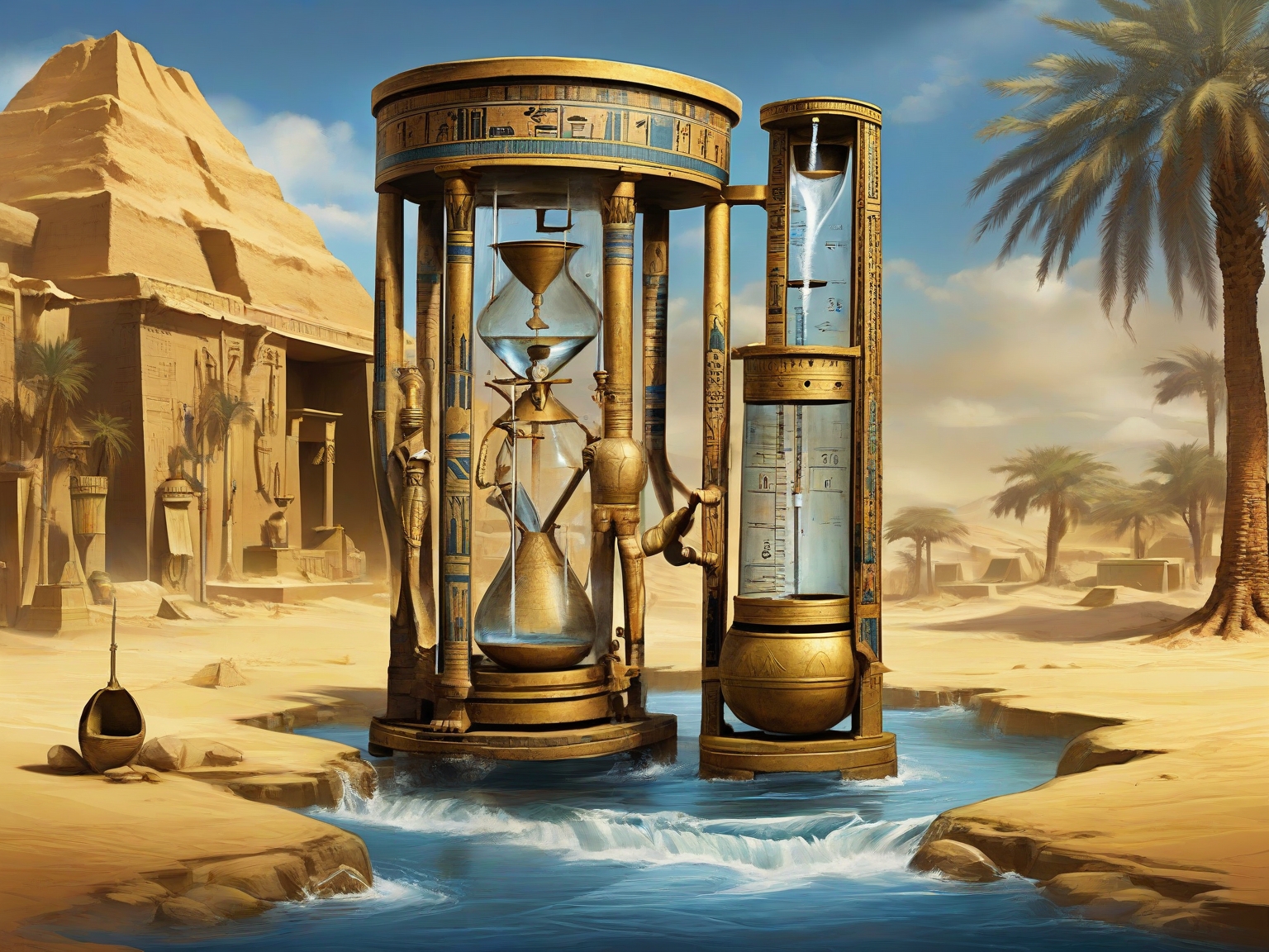 Ancient Egyptians were ingenious timekeepers, utilizing water clocks to measure the passage of time with remarkable accuracy. These devices relied on the consistent flow of water, either into or out of a container, to mark the hours. A typical water clock consisted of a vessel with a small, calibrated opening. As water dripped out or flowed in at a predetermined rate, its level inside the container would change. Egyptians marked specific volume points on the container's side to correspond to different hours or intervals. By observing the water level, they could accurately determine the time. Some water clocks even incorporated floats or rotating discs to further refine their measurements. These ingenious water clocks played a vital role in daily life, shaping agricultural schedules, religious ceremonies, and the overall rhythm of ancient Egyptian society.