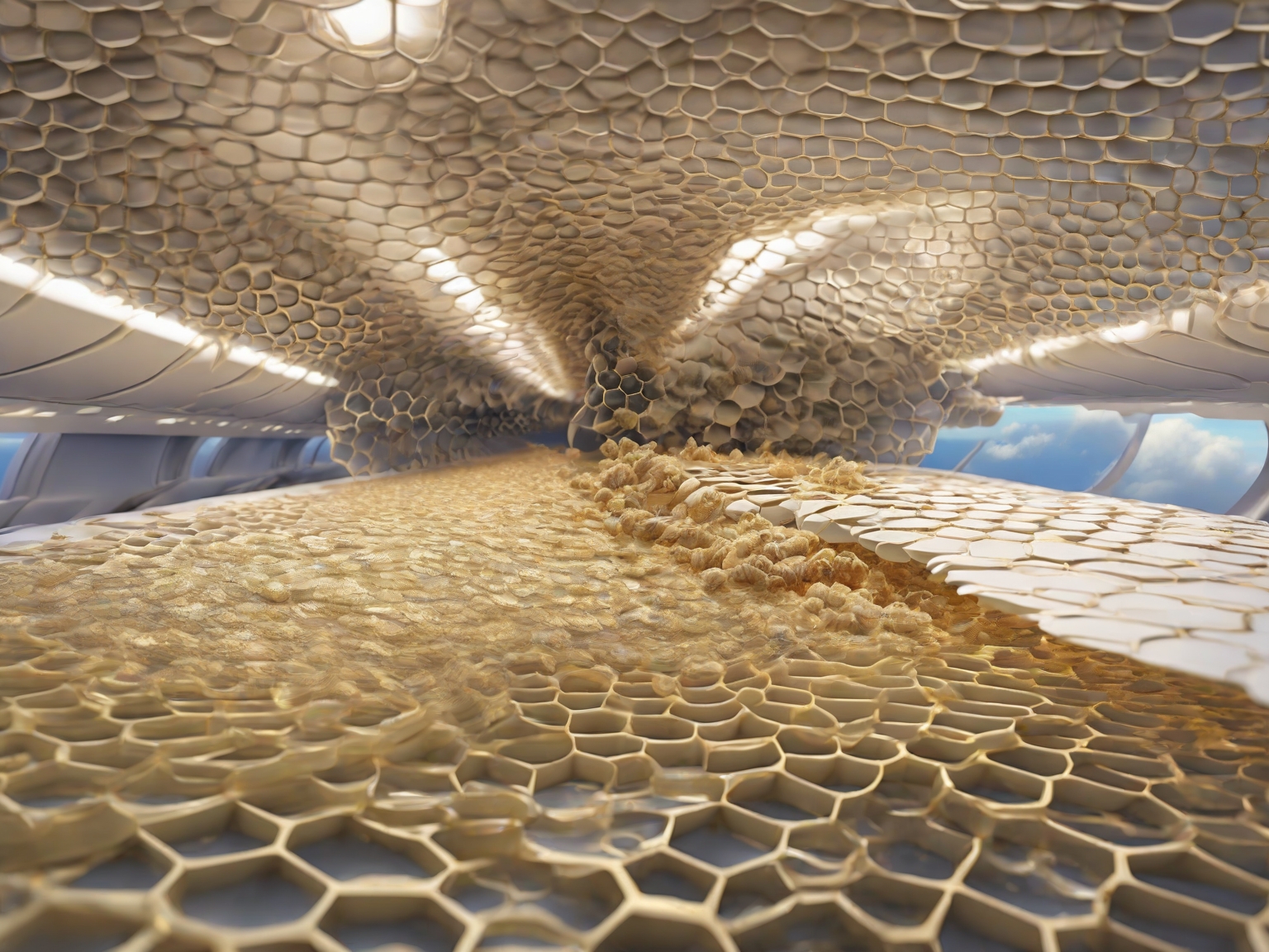 Do you know the design of airplane wings is based on the honeycomb structure discovered by scientists observing honeycombs 
